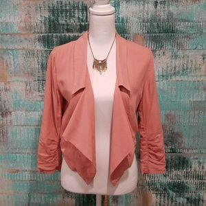 Jennifer Lopez Crop Open Front Blazer